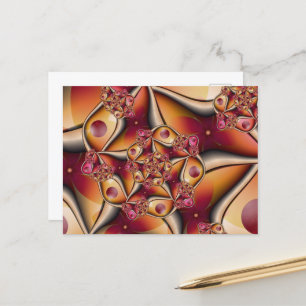 Colourful Joy Abstract Red Orange Fantasy Fractal Postcard