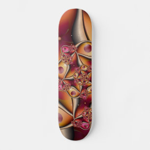 Colourful Joy Abstract Red Orange Fantasy Fractal Skateboard