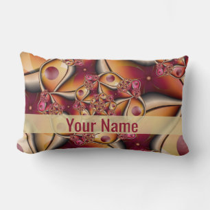 Colourful Joy Abstract Red Orange Fantasy Name Lumbar Cushion