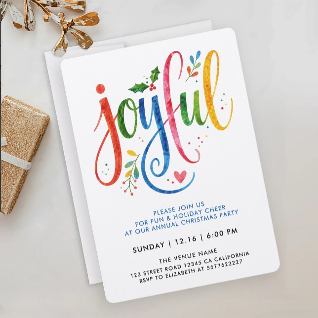Colourful Joy Painted Calligraphy Modern Script Invitation (Creator Uploaded)