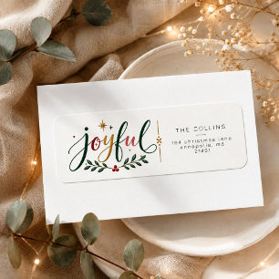 Colourful Joyful Christmas Return Address Label