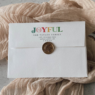 Colourful Joyful Holiday Christmas Card Envelope