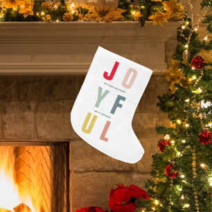 Colourful Joyful Holidays Large Christmas Stocking