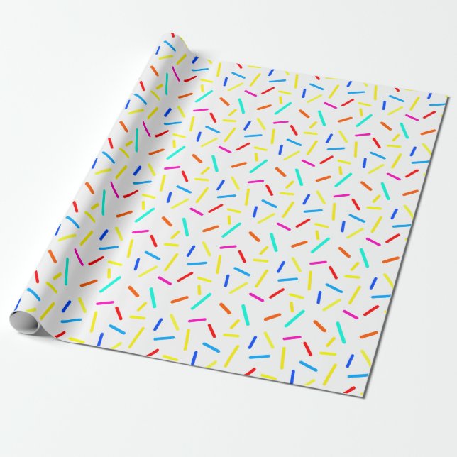 Colourful Joyful Sprinkles Confetti Pattern  Gifts Wrapping Paper (Unrolled)
