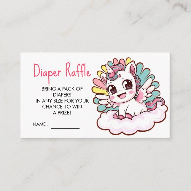 Colourful Joyful Unicorn Baby Shower Enclosure Card (Front)