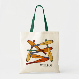 Colourful Juggling Clubs Jugglers Personalised Tote Bag