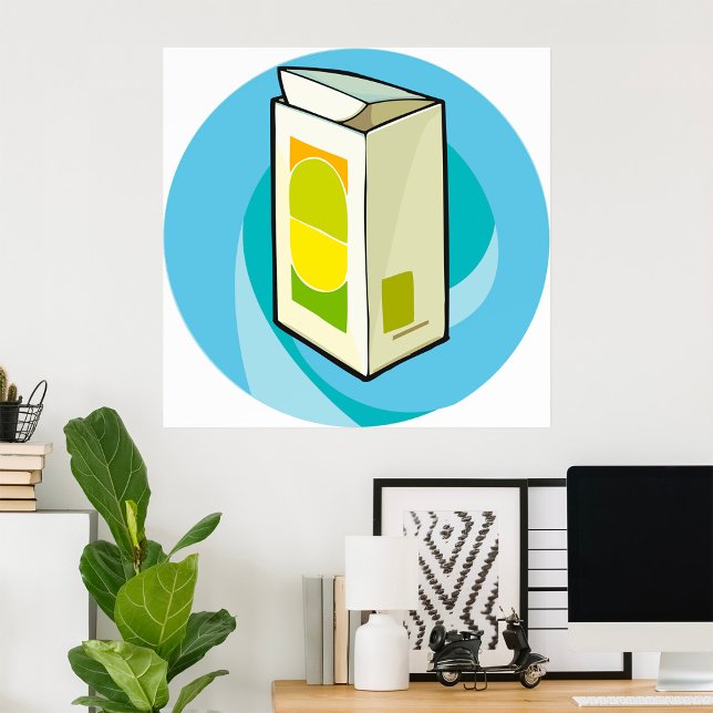 Colourful Juice Carton Modern Minimal  Poster (Creator Uploaded)