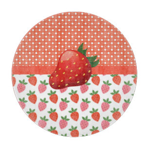 Colourful Juicy Strawberry Cutting Board