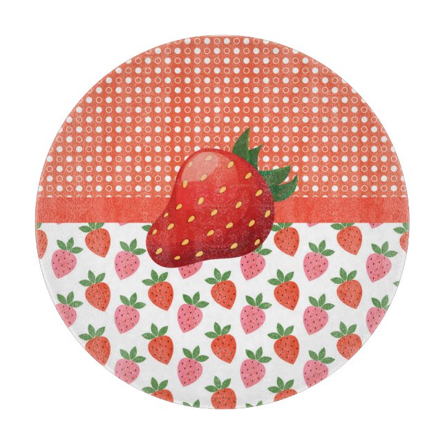 Colourful Juicy Strawberry  Cutting Board (Front)