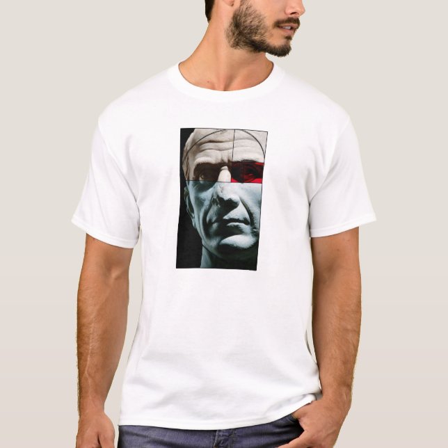 Colourful Julius Ceasar Head in Golden Section T-Shirt (Front)