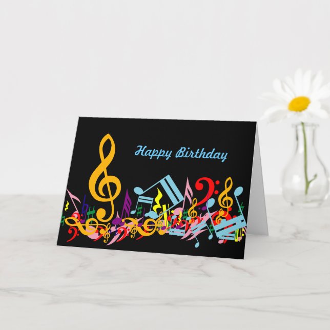 Colourful Jumbled Music Notes Happy Birthday (Small Plant)