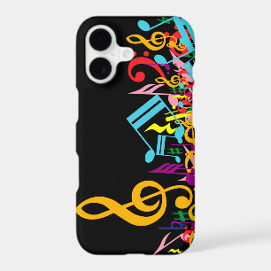 Colourful Jumbled Music Notes on Black