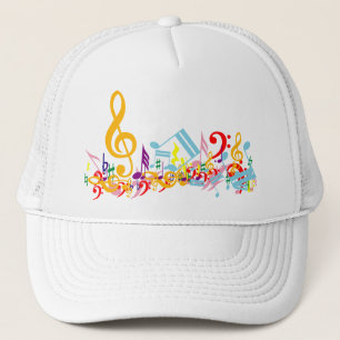 Colourful Jumbled Musical Notes Trucker Hat