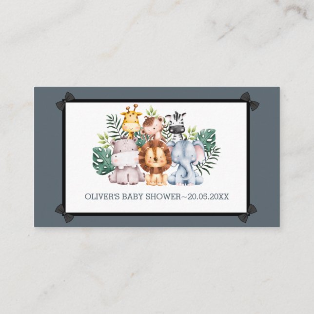 Colourful Jungle Adventure Baby Shower Advice Card (Back)