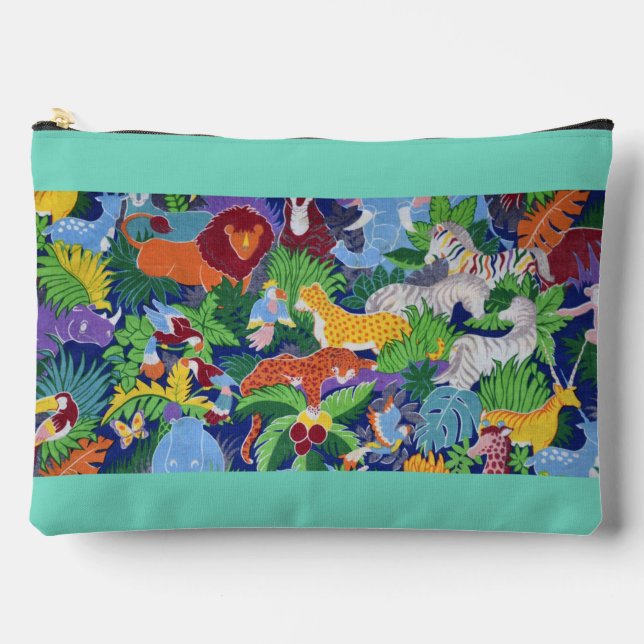 Colourful Jungle Animals Accessory Pouch (Front)