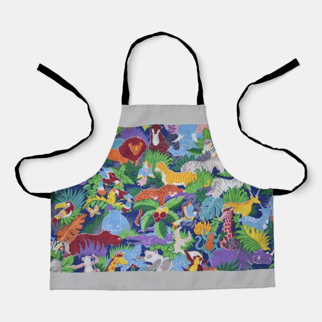 Colourful Jungle Animals Apron (Front)