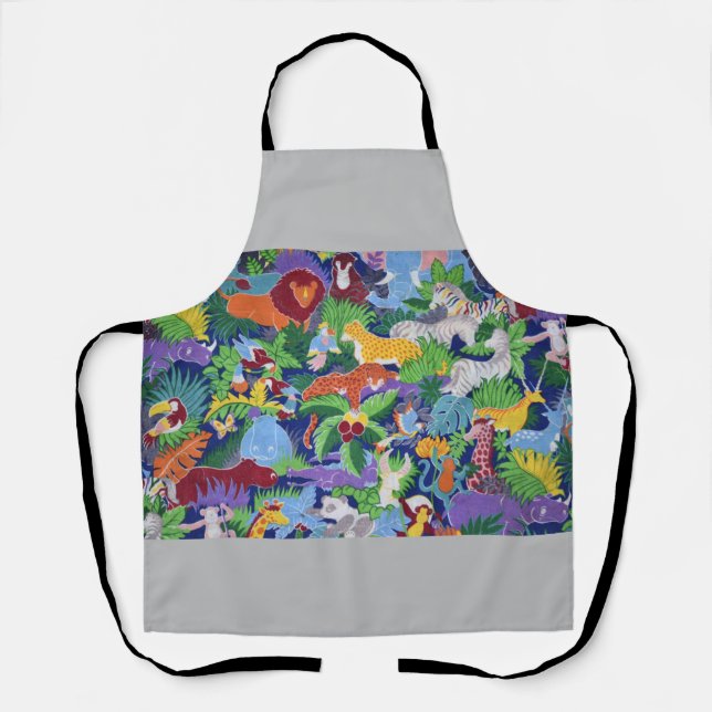 Colourful Jungle Animals Apron (Front)