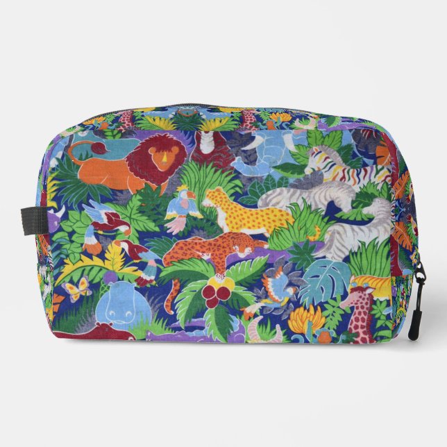 Colourful Jungle Animals Dopp Kit (Front)