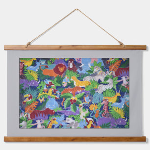 Colourful Jungle Animals Hanging Tapestry