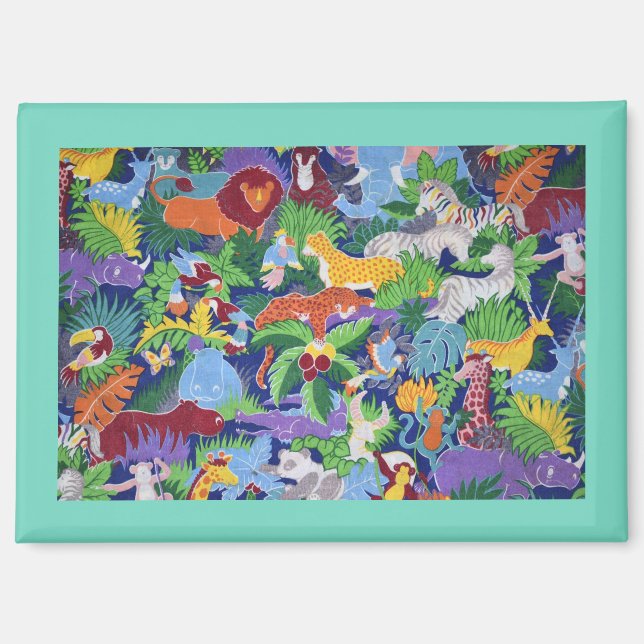 Colourful Jungle Animals Magnet (Front)