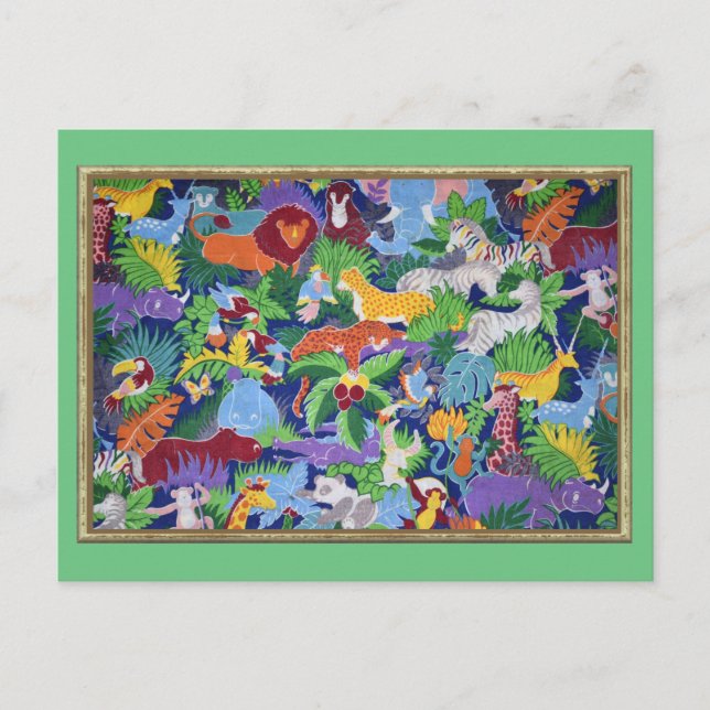 Colourful Jungle Animals Postcard (Front)