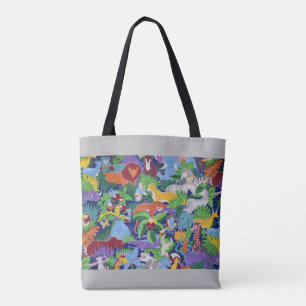 Colourful Jungle Animals Tote Bag