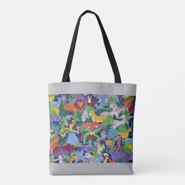 Colourful Jungle Animals Tote Bag (Back)