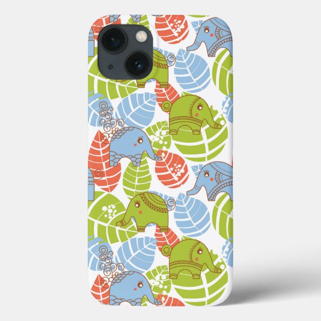 Colourful Jungle Elephants Case-Mate iPhone Case (Back)