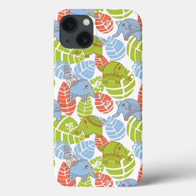 Colourful Jungle Elephants Case-Mate iPhone Case (Back)