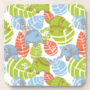 Colourful Jungle Elephants Coaster