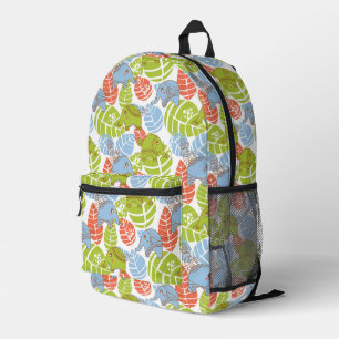 Colourful Jungle Elephants Printed Backpack
