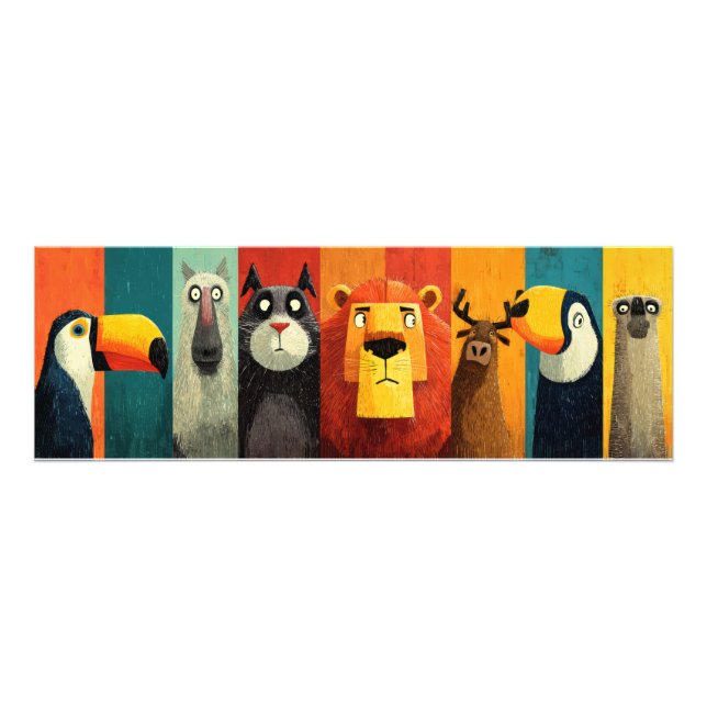 Colourful Jungle Friends Animal Poster (Front)