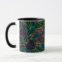 colourful jungle of leaves combo mug