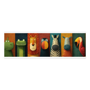 Colourful Jungle Safari Animal Poster