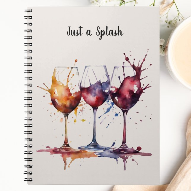 Colourful Just a Splash of Wine Watercolor  Notebook (Creator Uploaded)
