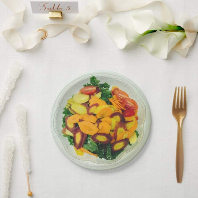 Colourful Kale Salad 4Gail Paper Plate (Wedding)