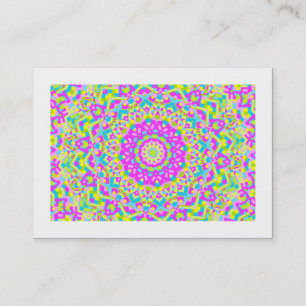 Colourful Kaleidoscope 08 (bordered) Business Card