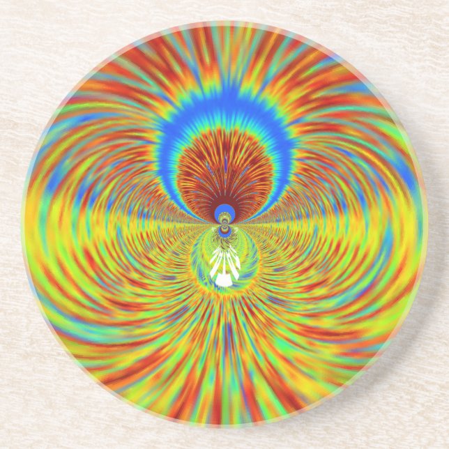 Colourful Kaleidoscope Art Print Coaster (Front)