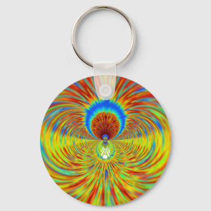 Colourful Kaleidoscope Art Print Key Ring