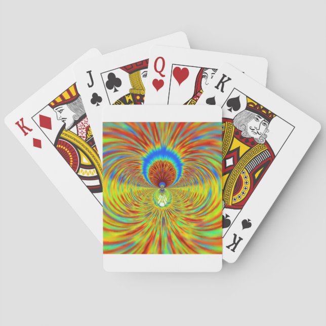 Colourful Kaleidoscope Art Print Playing Cards (Back)