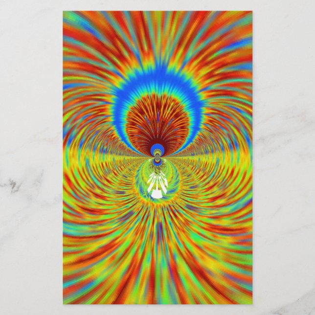 Colourful Kaleidoscope Art Print Stationery (Front)