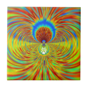 Colourful Kaleidoscope Art Print Tile