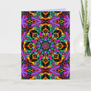 Colourful Kaleidoscope custom text Mothers day car Card