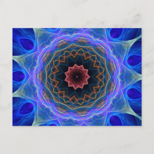 Colourful Kaleidoscope Flower Pattern Postcard