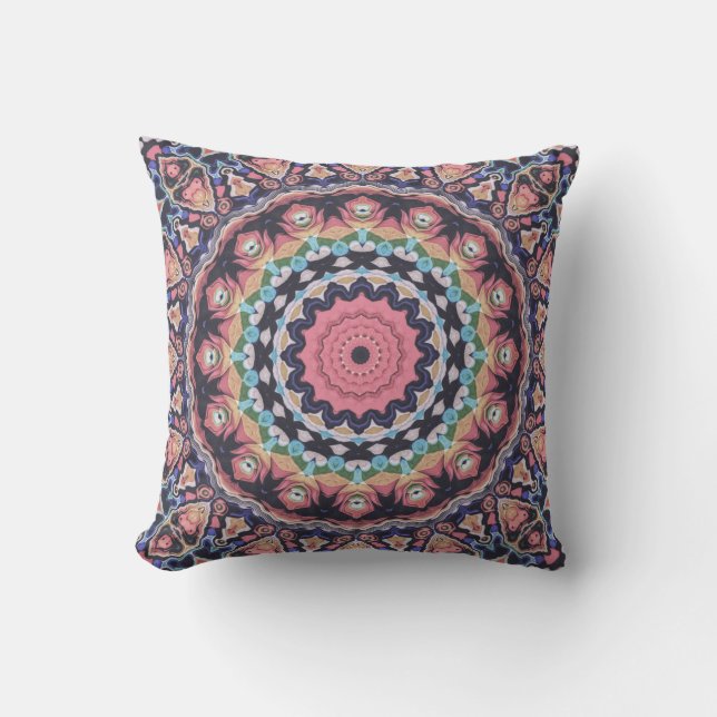 Colourful Kaleidoscope Mandala Cushion (Front)
