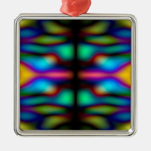 Colourful kaleidoscope pattern metal tree decoration