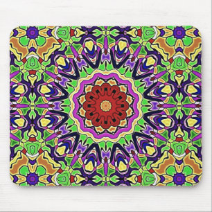 Colourful Kaleidoscope Pattern Mouse Pad