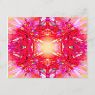 Colourful kaleidoscope pattern postcard