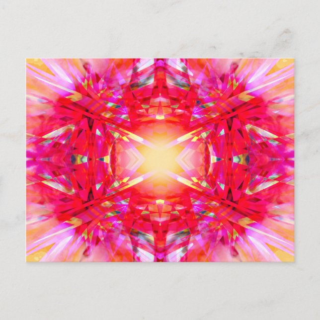 Colourful kaleidoscope pattern postcard (Front)