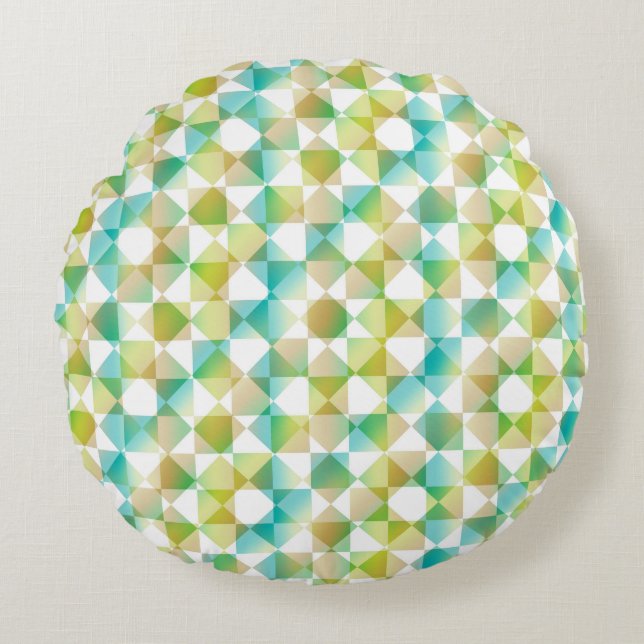 Colourful Kaleidoscope Pattern Round Cushion (Front)